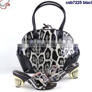 CSB7225 Top Fashion Latest Fashion Woman Italy Style High Heel Shoes and Glitter Bags thumbnail-1