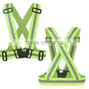 Polyester Elastic Adjustable Safety Black Reflective Belts for Running Jogging Walking Outdoor Sports thumbnail-2