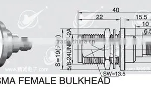 N to SMA Adapter,female to Female With Bulkhead,50 Ohm thumbnail-1