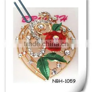 Fashion Elegant Epoxy Flower Basket Brooch With Crystal Stones thumbnail-1