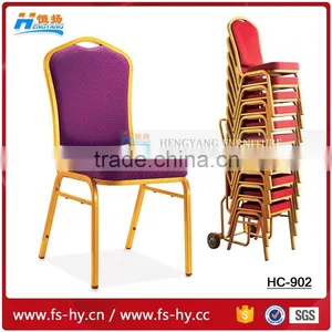 HB-689 Wholesale Banquet Chairs Aluminum Rental Price Steel Banquet Chair With Upholstered Cushion thumbnail-6