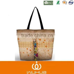Recycle Canvas Shopping Bag With Zipper thumbnail-4