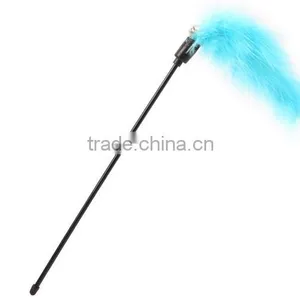 Teaser Wand Cat and Kitten Toy Pet Stick Colorful Feather thumbnail-4