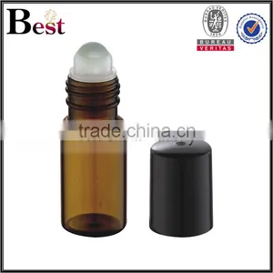 8ml Yellow Small Glass Roll on Tube Perfume Bottle Stainless Steel Roller Ball Aluminum Cap thumbnail-6