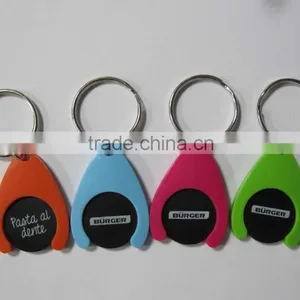 Plastic Shopping Trolley Coin Keyring thumbnail-1