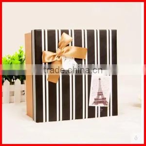 Commercial Style Various Color Solid Custom Paperboard Gift Packaging Box With Bow Wholesale thumbnail-4