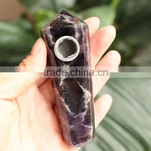 Wholesale Chevron Amethyst Crystal Smoking Pipes for Healing thumbnail-4