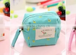 Wholesale Promotional Gift OEM Customized Cute Mini Cotton Canvas Zipper Small Wallet Handbag Coin Purse With Handle Lanyard thumbnail-4