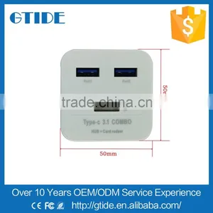 Gtide White Colourful Micro USB to Type C Adapter Multiport USB Type C for Camera, Computer, Mobile Phone, MP3 thumbnail-4