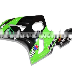 Green Black Fairing Kits for Kawasaki Ninja ZX6R 2003 2004 ZX 6R 03 04 ABS 100% Injection Mold Body Kits thumbnail-5