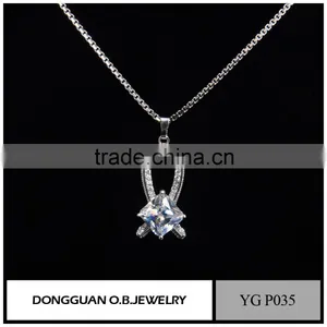 Fashion Wholesale Sterling Silver Heart Necklace/crystal Zircon Pendant Necklace thumbnail-1