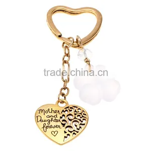 In Stock Charm Key Chain Mother and Daughter Forever Love Heart Keychain Keyring For Gift thumbnail-5