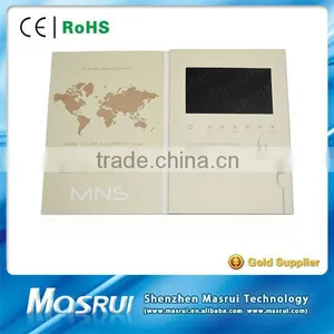 High Quality 7" LCD Advertising Video Card Booklet,TFT Screen Video Greeting Card thumbnail-1
