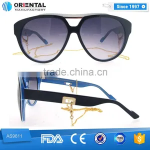 Pure White in Middle Transparent Blue Inside Acetate Frame With Hollow Out Temples Cat.3 Polarized Sunglasses thumbnail-1