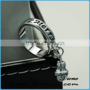 Newest Designs Fashion Jingle Bell Rings Statement Jewelry Hot Merry Christmas Ring thumbnail-1
