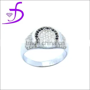 Turkish Silver Jewelry Pave Setting Gemstone Men Ring Factory Price thumbnail-1