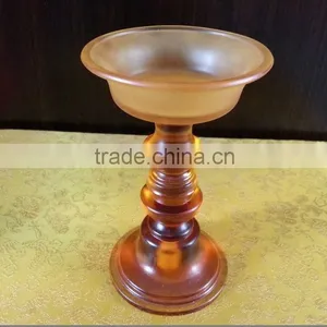 Handmade Pate de Verre Crystal Candle Holder thumbnail-1