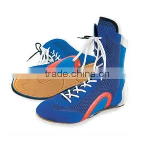 PVC Sole Genuine Leather Suede Boxing Shoes for Sale thumbnail-1