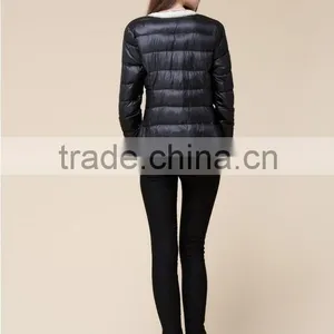 2015 Fashion 100%polyamide Softshell Foldable Black Winter Parka Coats Woman thumbnail-6