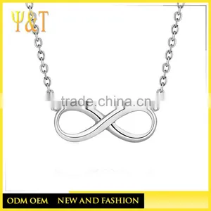 Friendship Jewerly Diamond for Girls Anti Plating Rose Charms With Clear Rhinestone Infinity Shape Gold Necklaces(QD-101) thumbnail-2