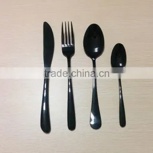 Glossy Black PVD Coating Cutley Set FDA LFGB Standard North America Market thumbnail-1