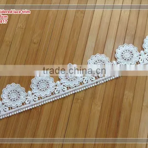 Milk Silk Embroidered 5cm Lace Trim thumbnail-1
