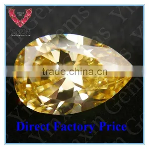 Loose 10x8mm CZ for Fashion Jewelry/Golden Yellow CZ Beads thumbnail-2