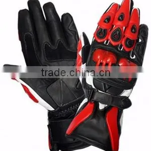 Red Motorcycle Gloves, Motorcycle Racing Gloves thumbnail-1