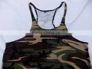 100% Cotton Y-back Mens Gym Singlet With Custom Printing,Top Quality Wholesale Camouflague Gym Singlets,Stringer Vests. thumbnail-1