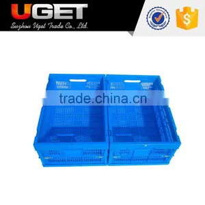 Large Capacity Stackable Plastic Material Foldable Transport Crate thumbnail-4