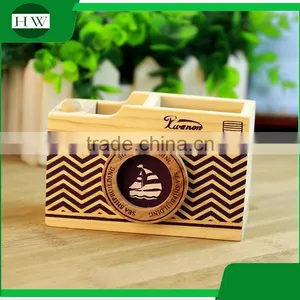 Multipurpose Wooden Cartoon Camera Penholder Storage Pen Container Case Box Holder thumbnail-5