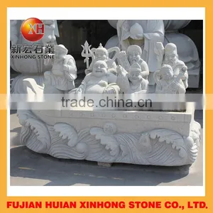 Seven Luck Gods Stone Buddha Statue for Garden Decoration thumbnail-6