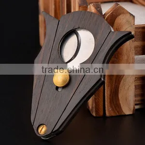 Black Walnut Wood Cigar Cutter thumbnail-1