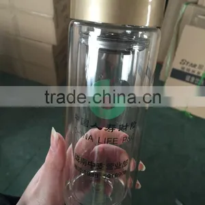 2 Walls Water Glass Bottle 400ml 300ml Glass Water Bottle thumbnail-4