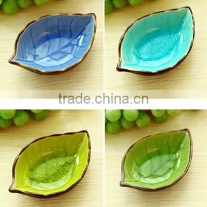 Wholesale Stock Small Order Leaf Shaped Ceramic Condiment Plate thumbnail-4