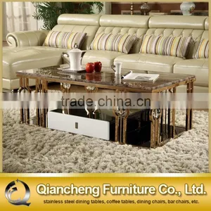 2017 Rose Golden Stainless Steel Coffee Table Set thumbnail-1