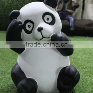 Life Size Cute Cartoon Fiberglass Panda Statues for Park thumbnail-1
