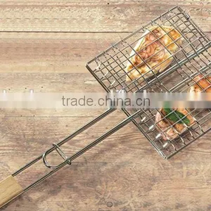 BBQ Three Fish Wire Grill With Chrome Plate thumbnail-2