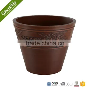 Antique Round Sculpture Ceramic 16' Garden Planter thumbnail-5