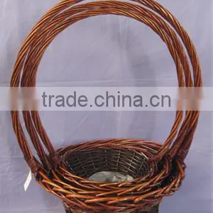 Brwon Willow Gift Basket For Planting Flowers thumbnail-1