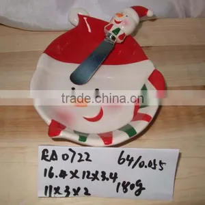 Wholesale Ceramic Cake Plate & Butter Knife for Christmas Decoration thumbnail-1