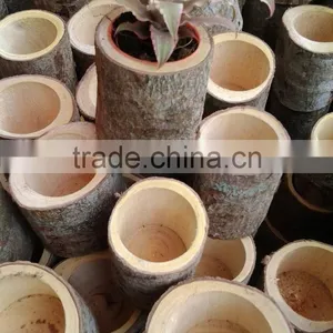 Natural Garden Decor Wood Planter Pots thumbnail-1