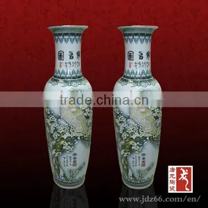 Beautiful Large Tall China Ceramic Hall Decor Flower Vase thumbnail-1