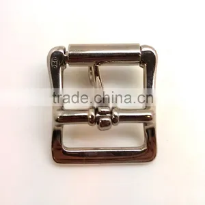 1" Center Bar Buckle With Lockable Prong, Zinc Alloy Strap Buckle in Nickel Plate thumbnail-4