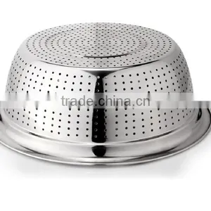 Metal Powder Coated Colander 3pieces in a Set Stainless Steel Fruit Wash Basket thumbnail-5