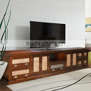 Sideboard tv JAPAN With Waterhyacinth Door Brown Teak Wood Furniture thumbnail-1