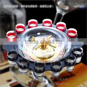 UCHOME Black Table Russian Drinking Roulette Game With 12 Glass Cups thumbnail-1
