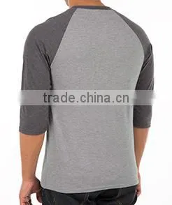 High Quality Custom Wholesale Tri-Blend Baseball Raglan T-shirts Sport T-shirts Cricket thumbnail-3