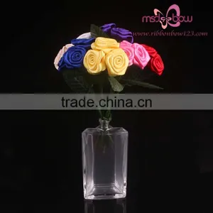 Satin Ribbon Roses Wedding Flower Centerpieces thumbnail-1