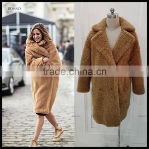 Comfortable Cheap High Quality Long Lamb Faux Skin Fur Coats thumbnail-1